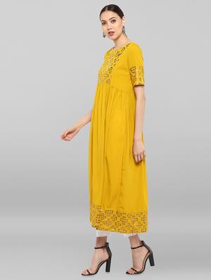 foil print flared kurta - 16357241 - Standard Image - 2