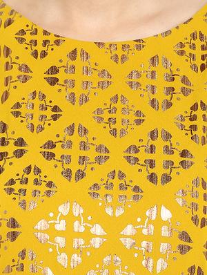 foil print flared kurta - 16357241 - Standard Image - 4