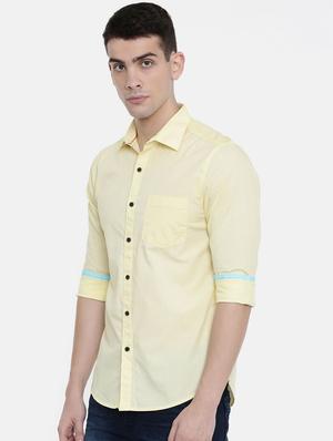 yellow solid casual shirt - 16357429 - Standard Image - 2