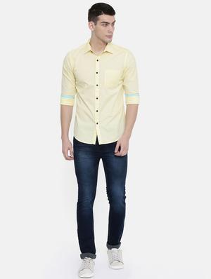 yellow solid casual shirt - 16357429 - Standard Image - 4