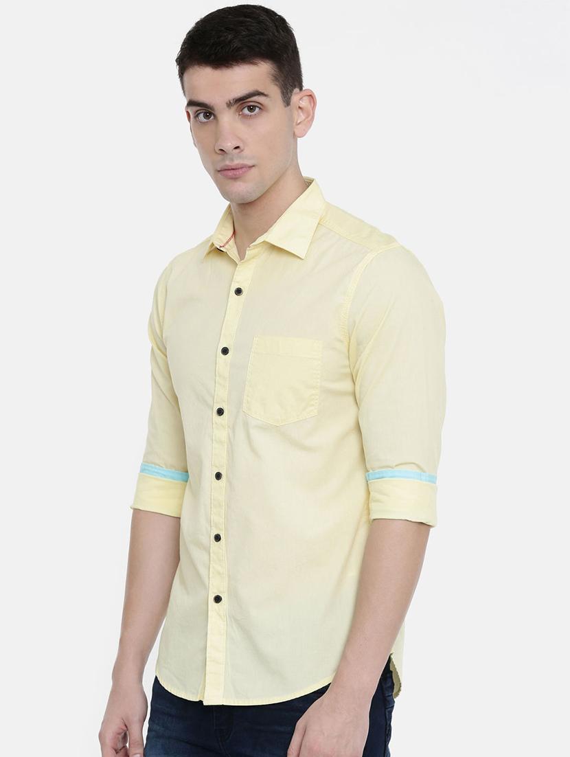 yellow solid casual shirt - 16357429 - Zoom Image - 2
