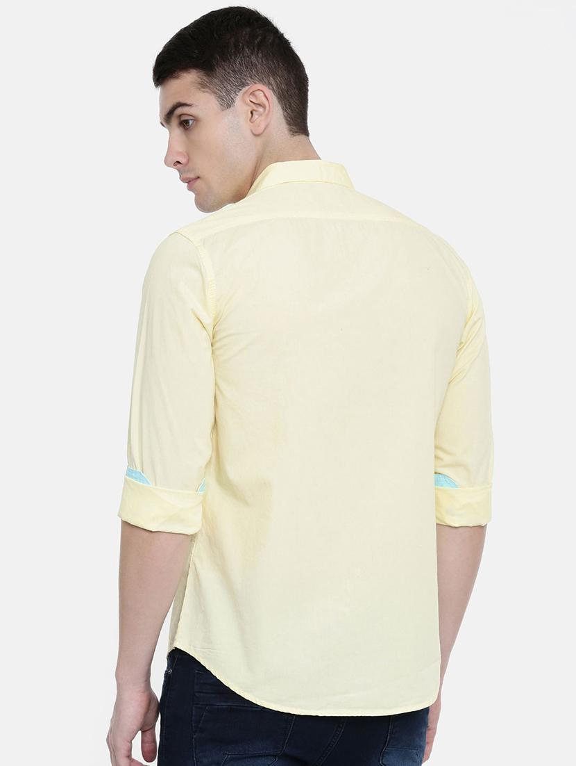 yellow solid casual shirt - 16357429 - Zoom Image - 3