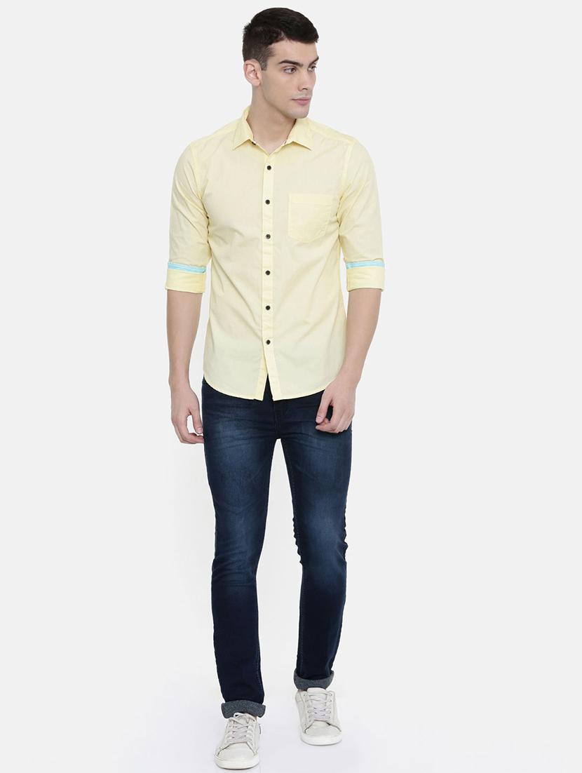 yellow solid casual shirt - 16357429 - Zoom Image - 4
