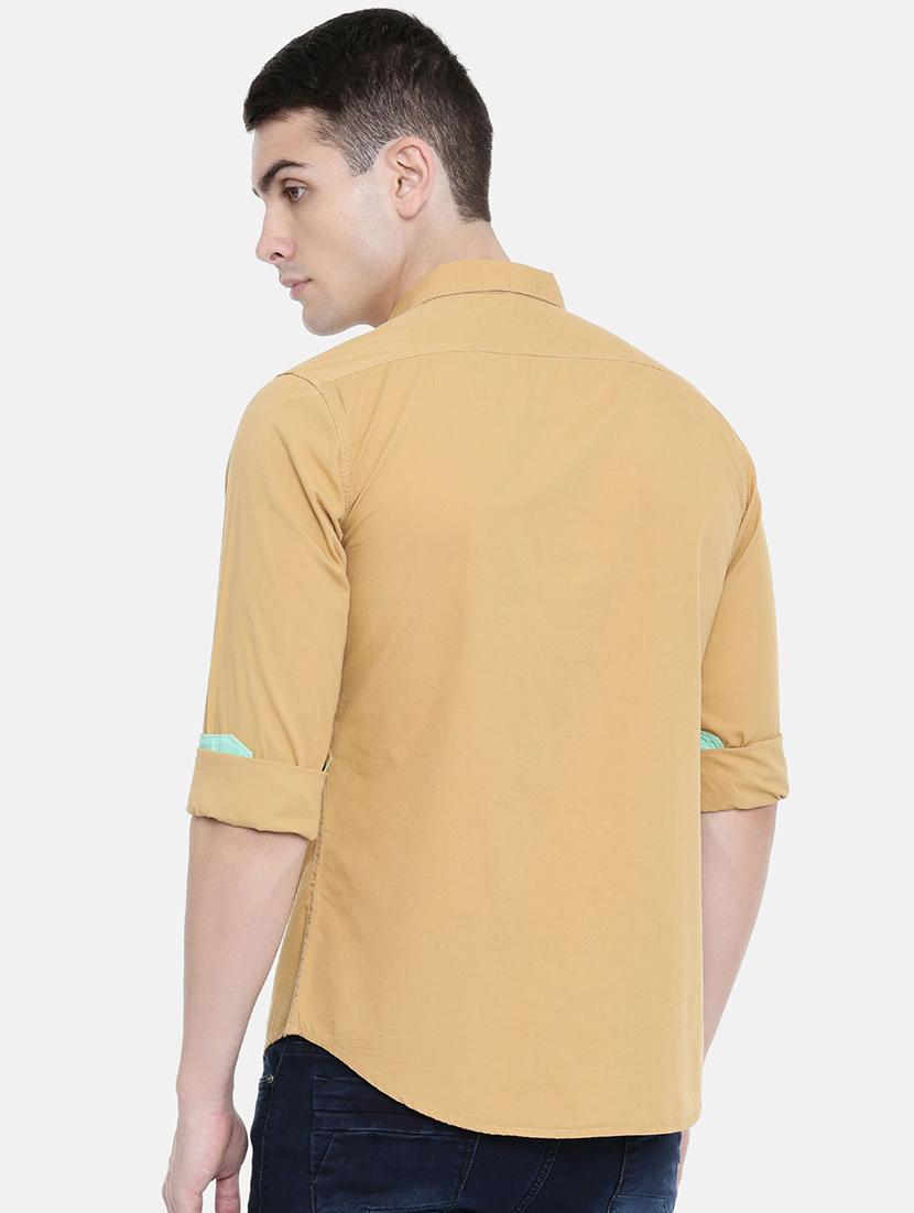 yellow solid casual shirt - 16357431 - Zoom Image - 3