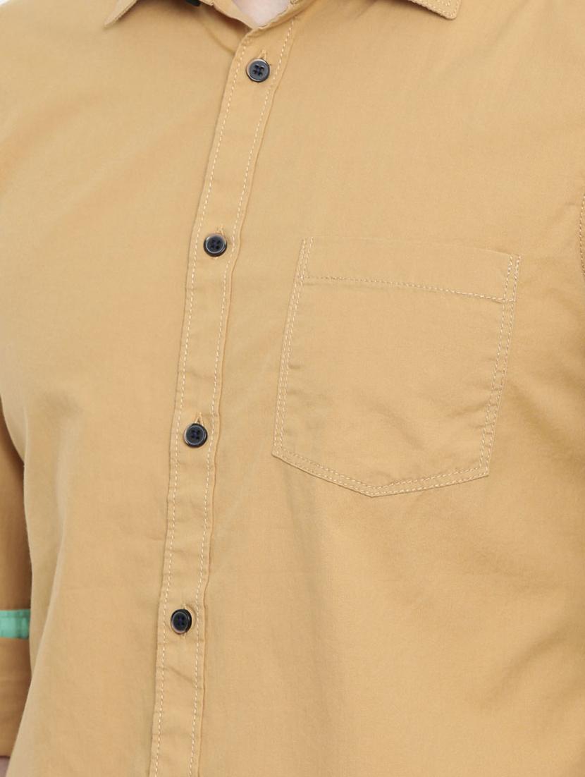 yellow solid casual shirt - 16357431 - Zoom Image - 5