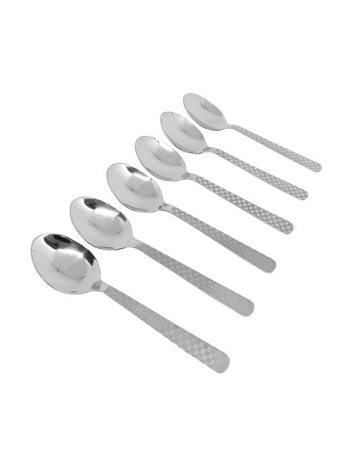 homeish stainless steel table spoons with laser check design (6 pcs) - 16357458 - Standard Image - 1