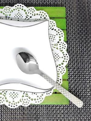 homeish stainless steel table spoons with laser check design (12 pcs) - 16357459 - Standard Image - 3