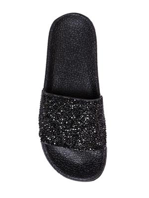 black slip on slides - 16357474 - Standard Image - 4
