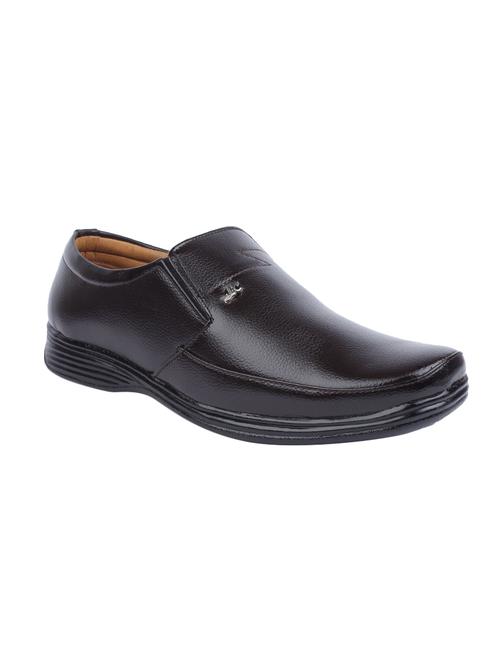 brown leatherette slip ons - 16358074 - Very Small Image - 1