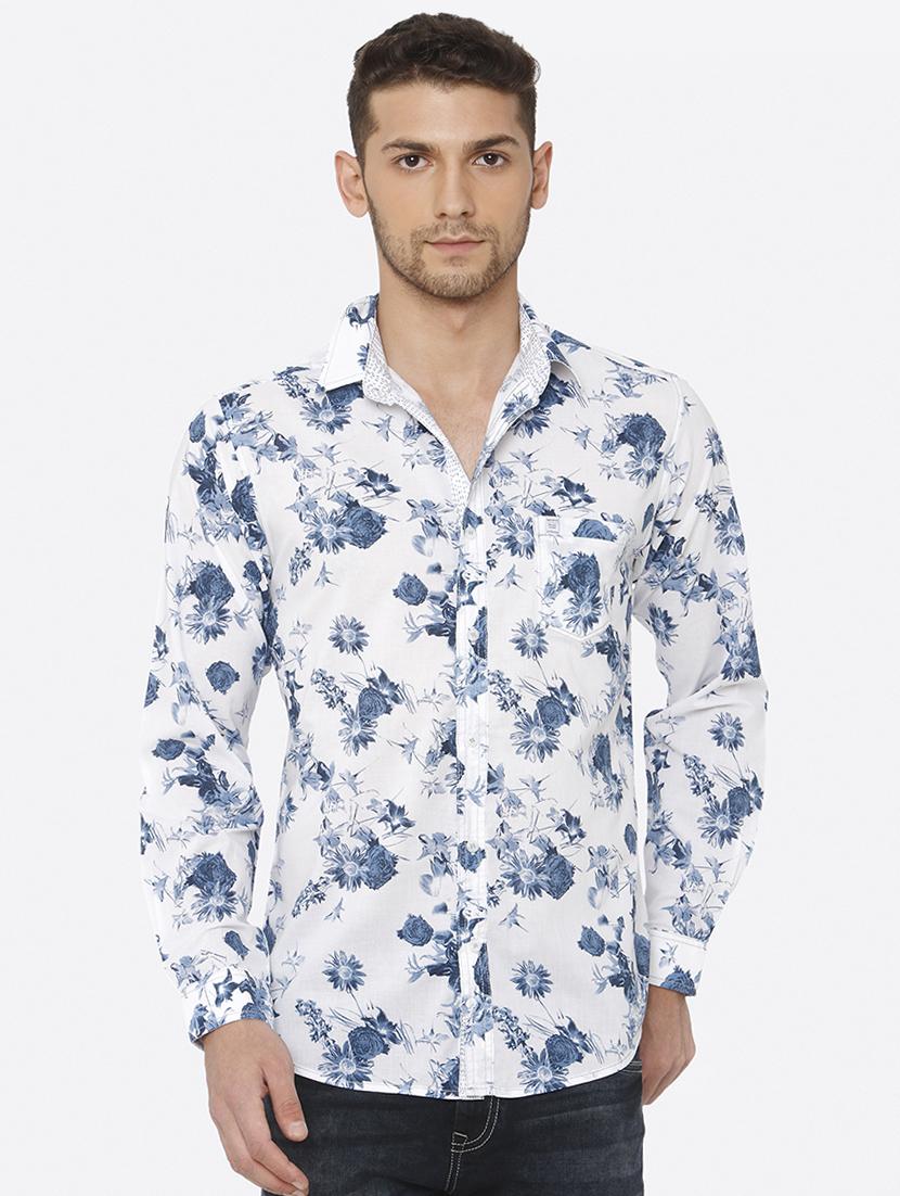 white floral print casual shirt - 16358140 - Zoom Image - 1