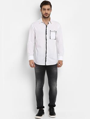 white solid casual shirt - 16358186 - Standard Image - 4