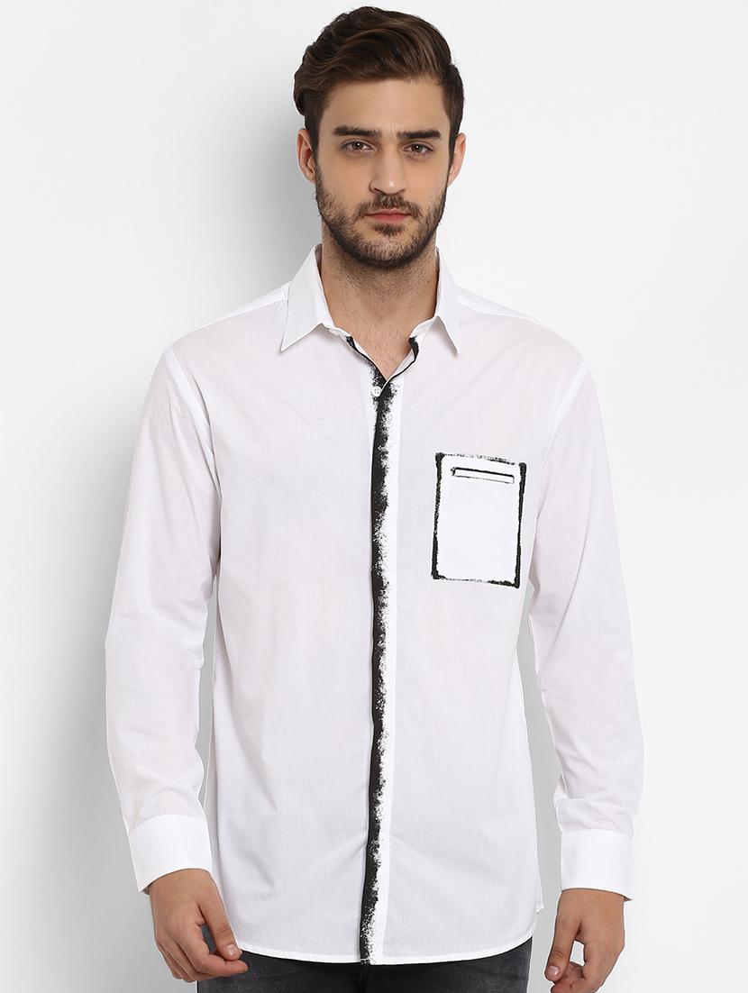 white solid casual shirt - 16358186 - Zoom Image - 1