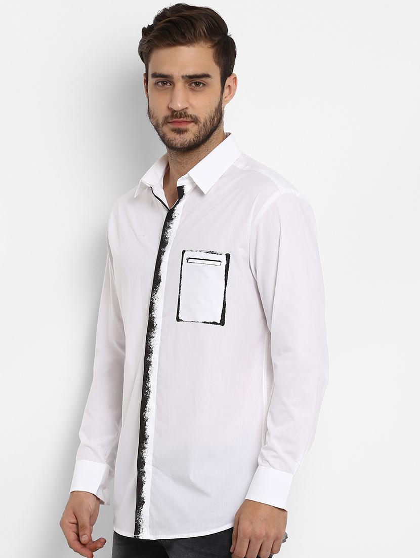 white solid casual shirt - 16358186 - Zoom Image - 2