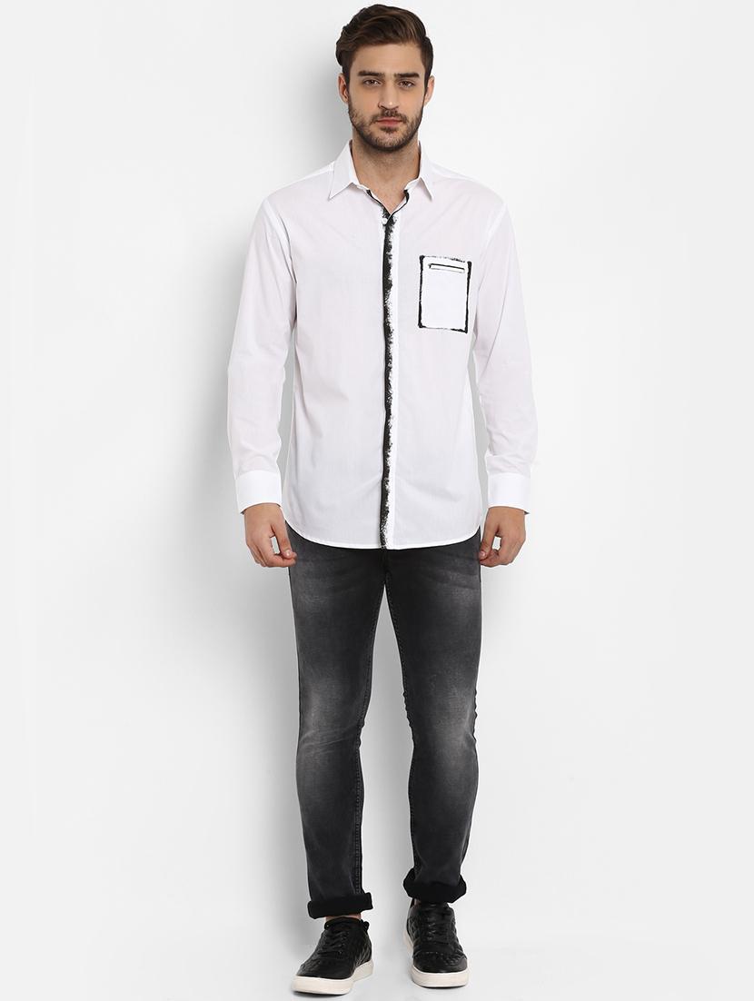 white solid casual shirt - 16358186 - Zoom Image - 4
