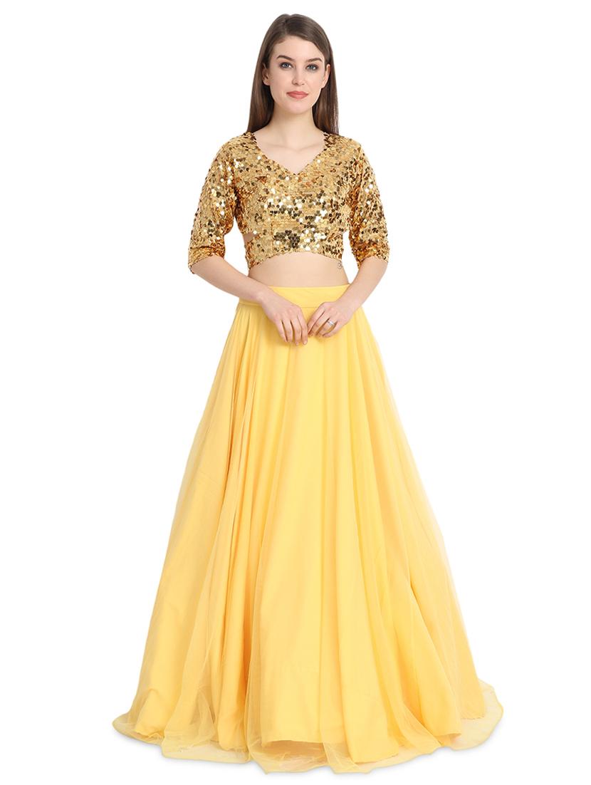sequins a-line lehenga - 16358815 - Zoom Image - 1