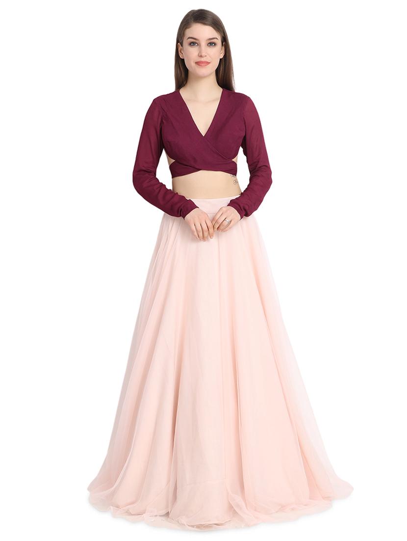 criss cross lehenga - 16358819 - Zoom Image - 1