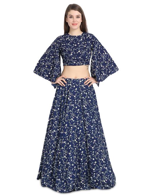flared sleeves a-line lehenga - 16358827 - Standard Image - 1