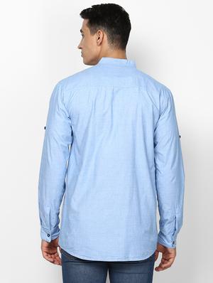 light blue solid casual shirt - 16358841 - Standard Image - 3