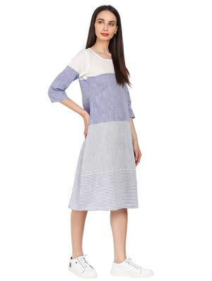 color block striped a-line dress - 16359068 - Standard Image - 2