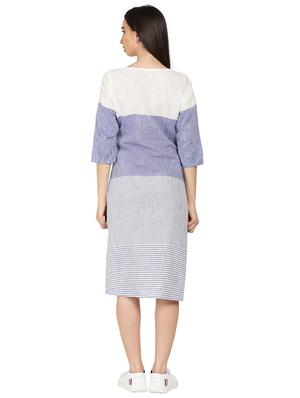 color block striped a-line dress - 16359068 - Standard Image - 3