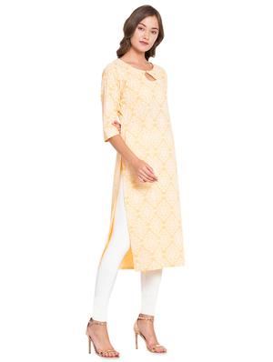 printed straight kurta - 16359072 - Standard Image - 2