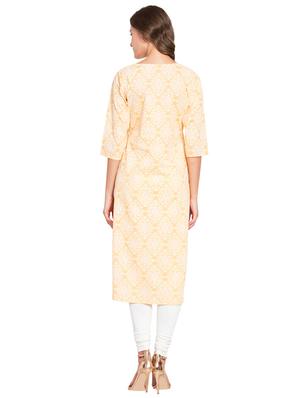 printed straight kurta - 16359072 - Standard Image - 3