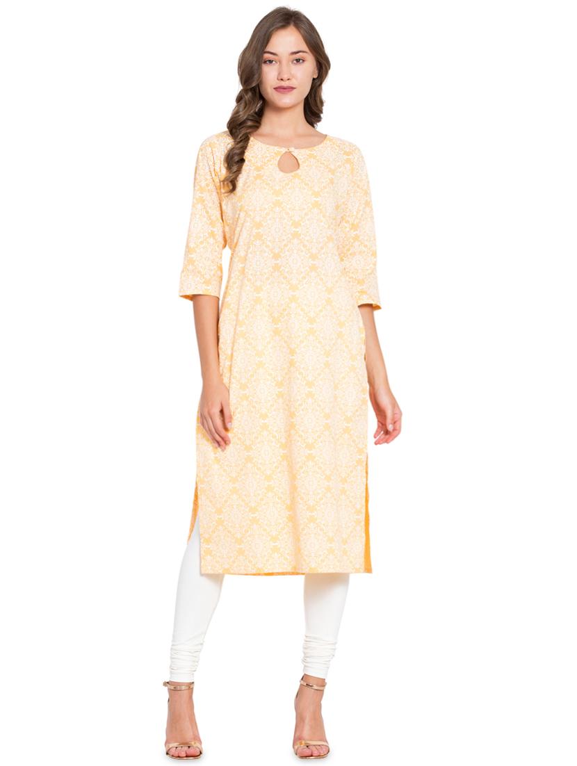printed straight kurta - 16359072 - Zoom Image - 1
