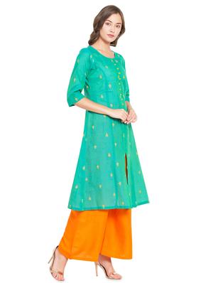 printed a-line kurta - 16359075 - Standard Image - 2