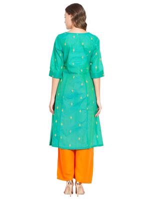 printed a-line kurta - 16359075 - Standard Image - 3