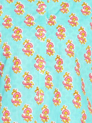 turquoise printed straight kurta - 16359077 - Standard Image - 4
