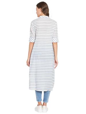 striped high low kurta - 16359078 - Standard Image - 3
