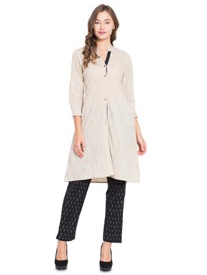 solid a-line kurta with pant set - 16359079 - Standard Image - 4