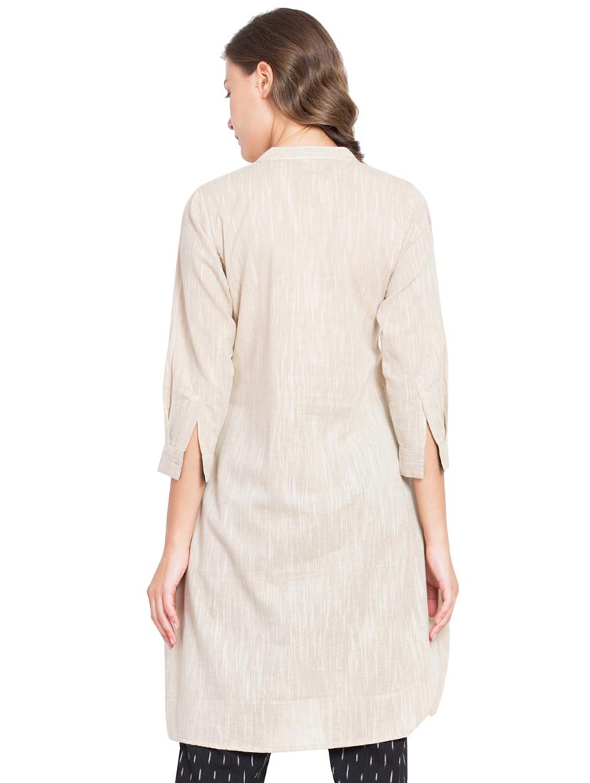solid a-line kurta with pant set - 16359079 - Zoom Image - 3