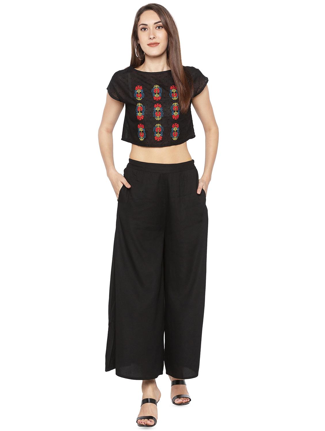 black cotton embroidered blouse - 16360851 - Zoom Image - 4