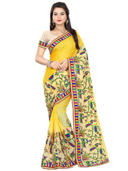 dori thread embroidered saree with blouse - 16361257 - Standard Image - 1