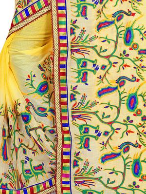 dori thread embroidered saree with blouse - 16361257 - Standard Image - 4