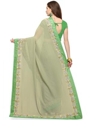 floral ribbon border saree with blouse - 16361267 - Standard Image - 2