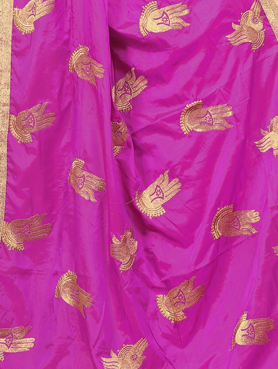 lace border embroidered saree with blouse - 16361269 - Zoom Image - 4