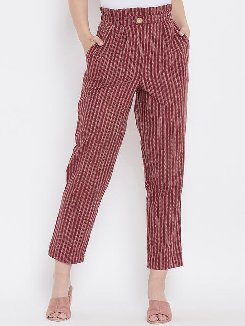 frill waist high rise trousers - 16361658 - Standard Image - 1