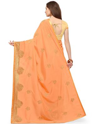 lace border embroidered saree with blouse - 16361743 - Standard Image - 2