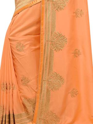 lace border embroidered saree with blouse - 16361743 - Standard Image - 4