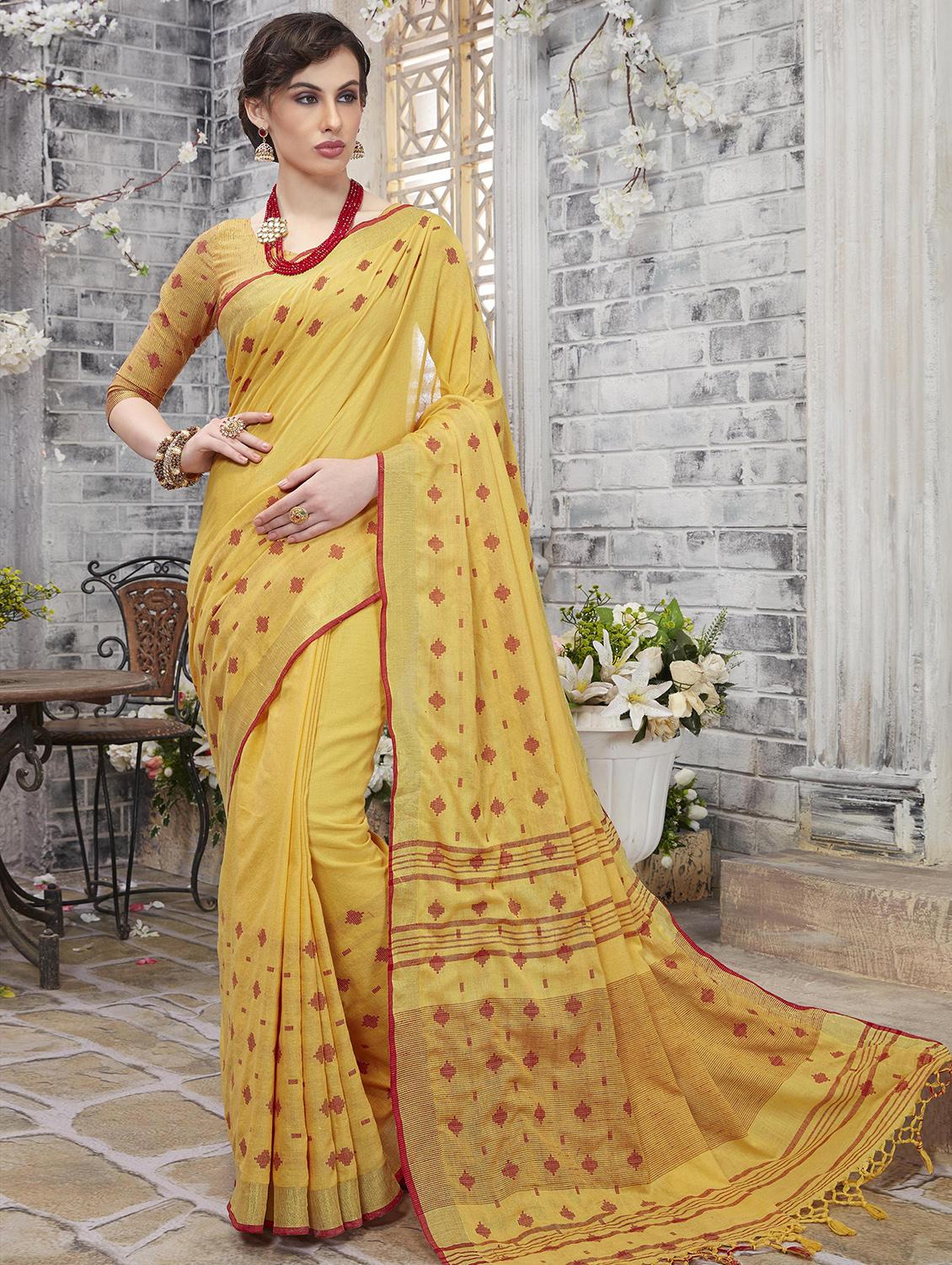 geometrical printed saree with blouse - 16361935 - Zoom Image - 1