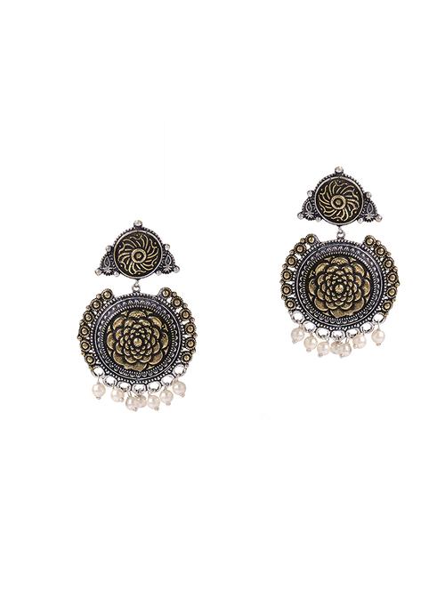 silver metal chandballi earring - 16363747 - Standard Image - 1