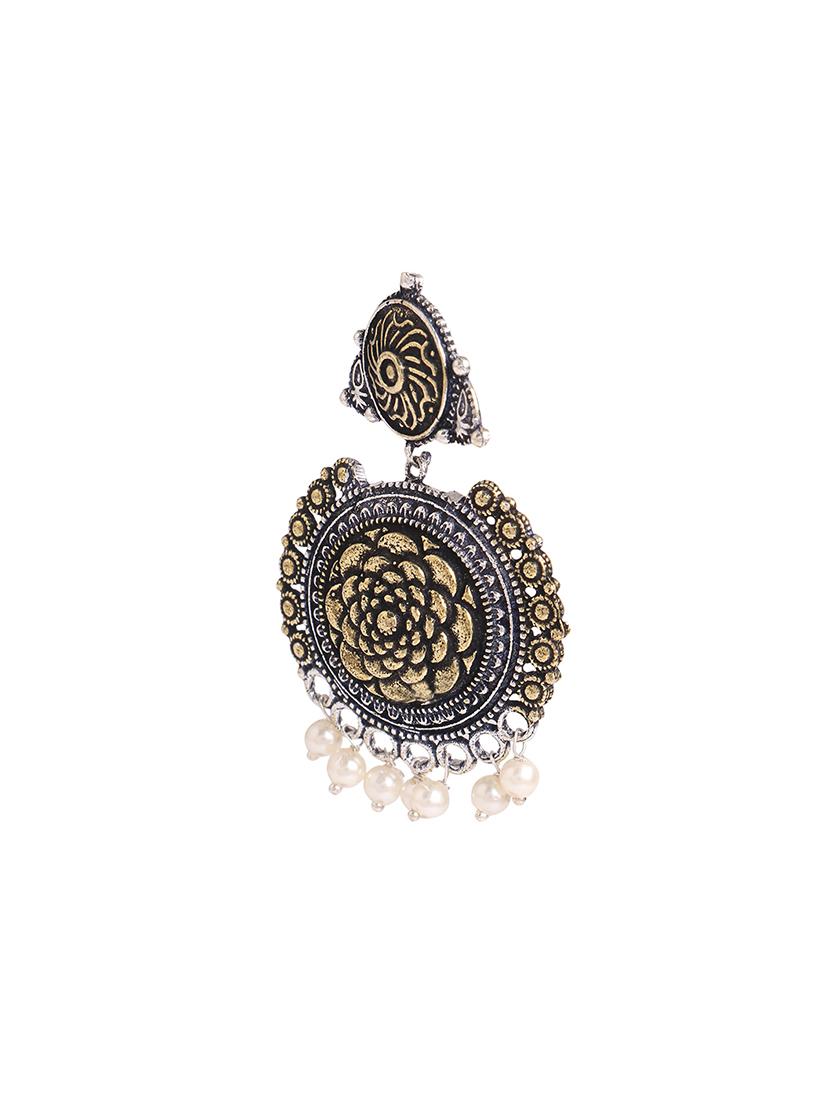silver metal chandballi earring - 16363747 - Zoom Image - 2