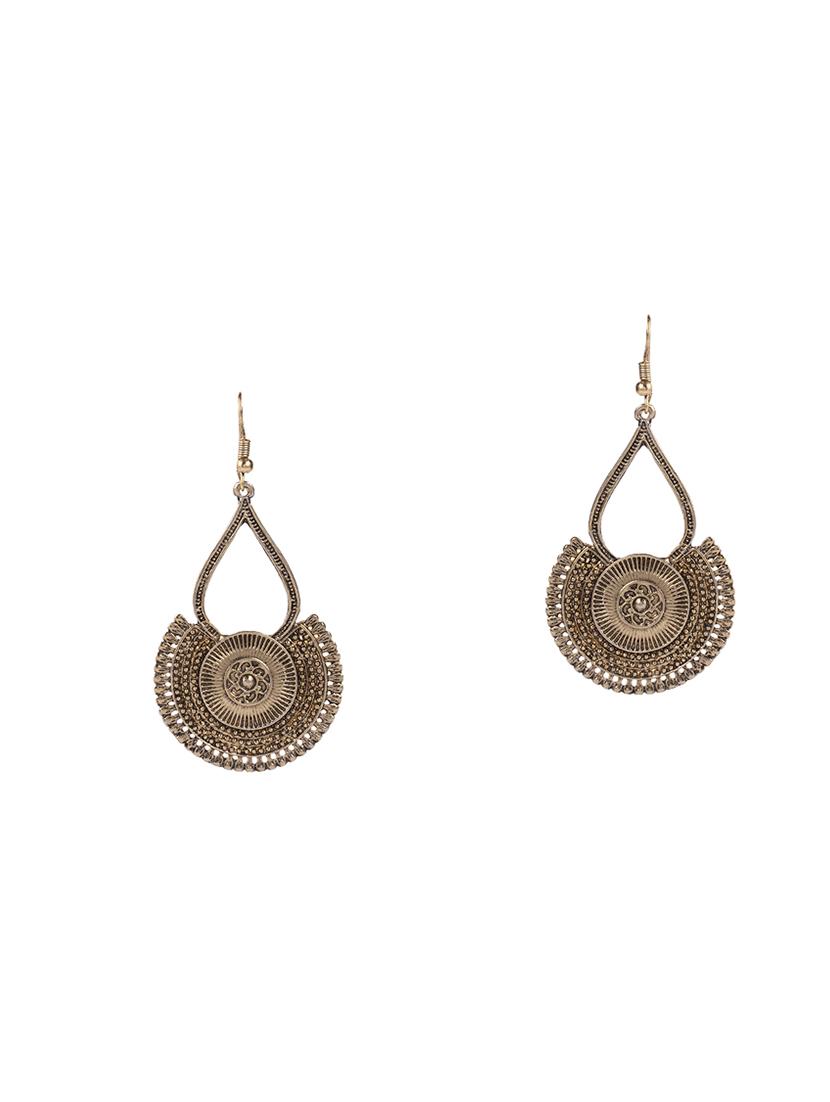 gold metal chandballi earring - 16363823 - Zoom Image - 1