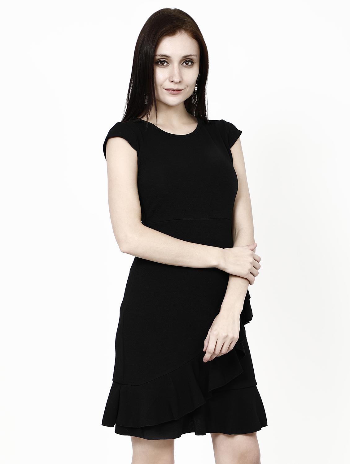 round neck ruffled a-line dres - 16364306 - Zoom Image - 2