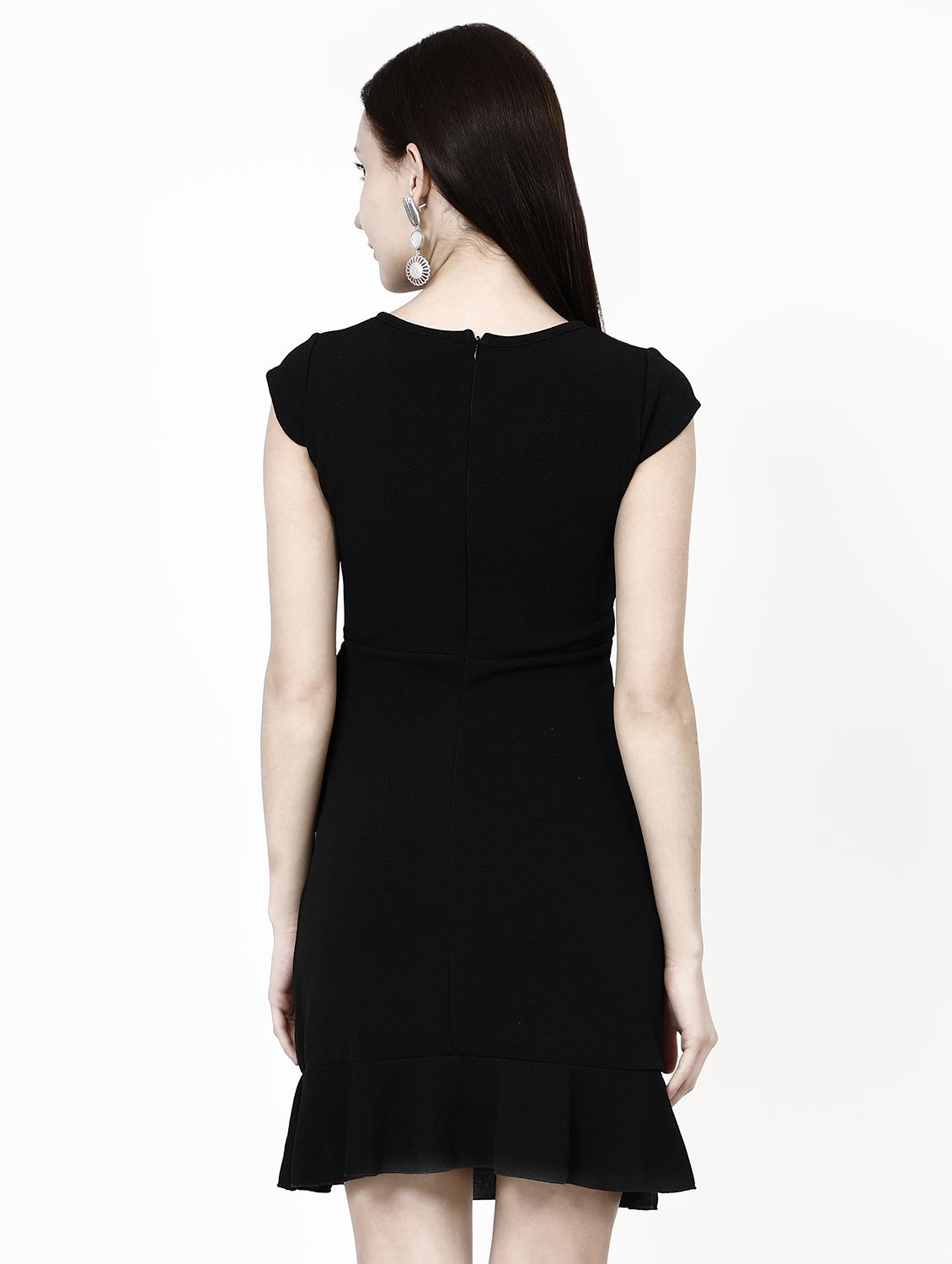round neck ruffled a-line dres - 16364306 - Zoom Image - 3
