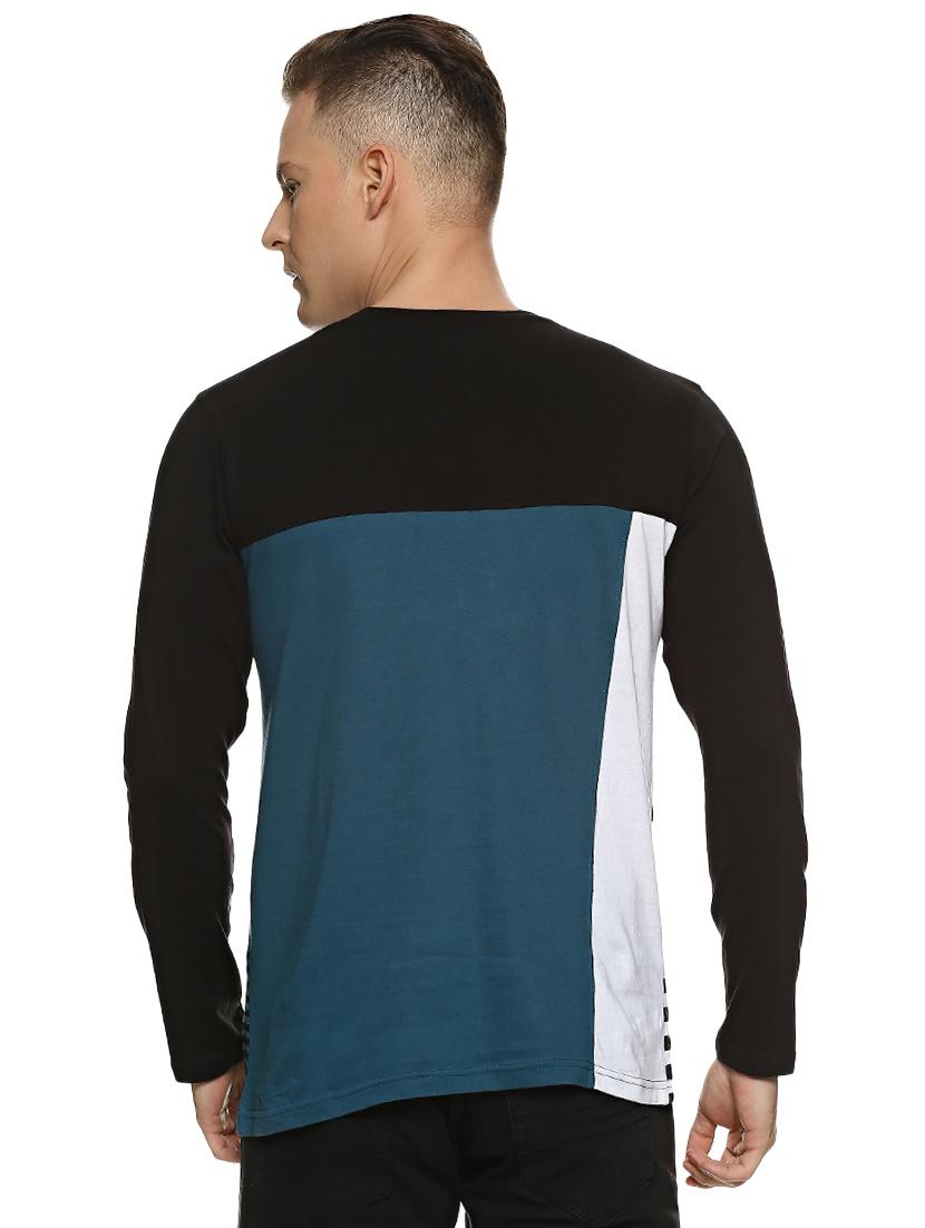 black striped cut & sew pocket t-shirt - 16364798 - Zoom Image - 2