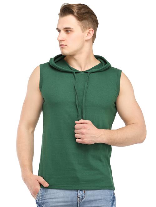 green solid hood t-shirt - 16364892 - Standard Image - 1