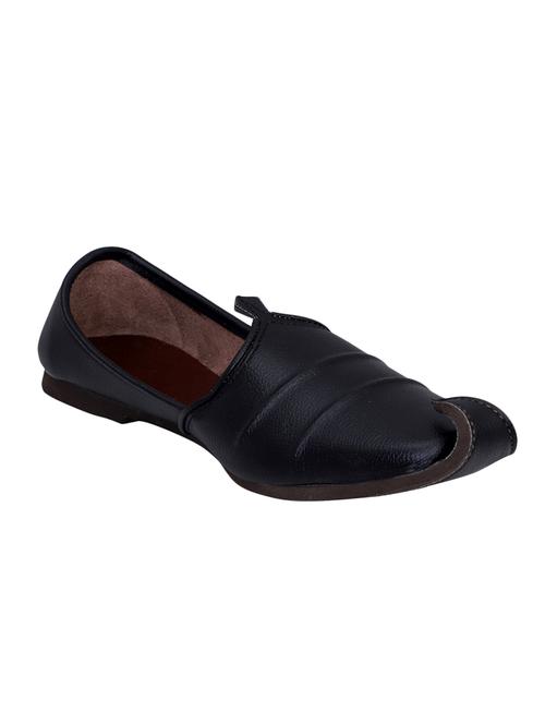 black leatherette slip on mojaris - 16365423 - Standard Image - 1